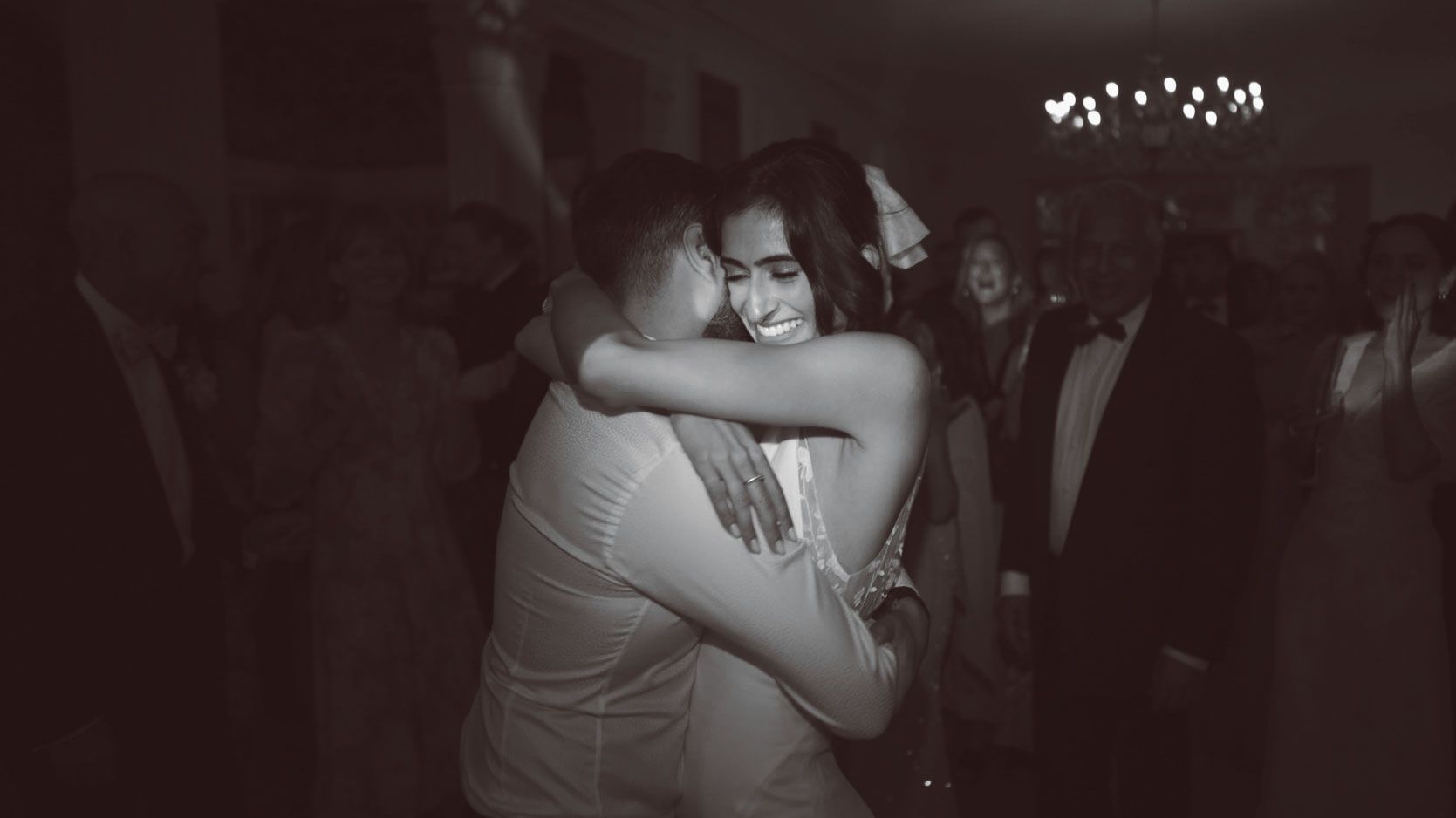 Bride hugs Groom at Euridge Manor Wedding